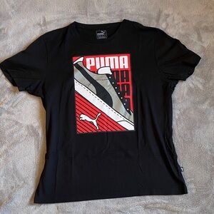 Puma Black and Red Graphic Tee